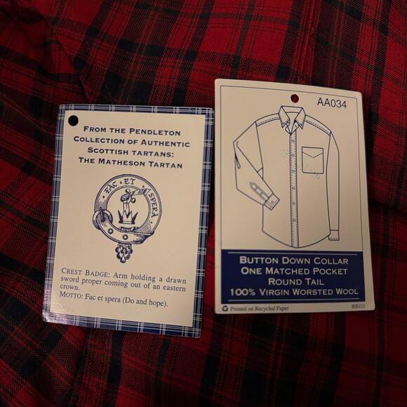 NEW Sir Pendleton Shirt Men’s XL Plaid Long Sleeve Button-Up 100% Wool Casual - Picture 10 of 10